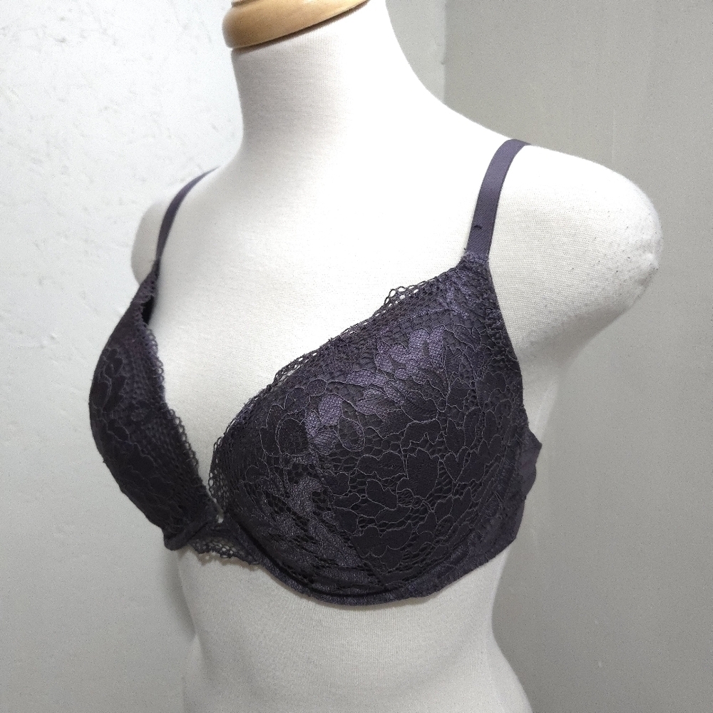 Lasenza | Elegant Lace Underwire Bra - Dark Purple 34DD